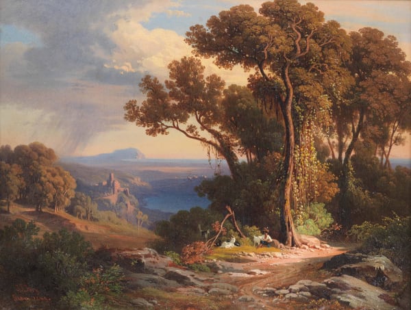 Veduta del Lago di Nemi e del Monte Circeo dal Monte Cavo