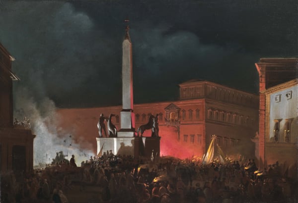 Pope Pius IX's Nocturnal Benediction in Piazza del Quirinale
