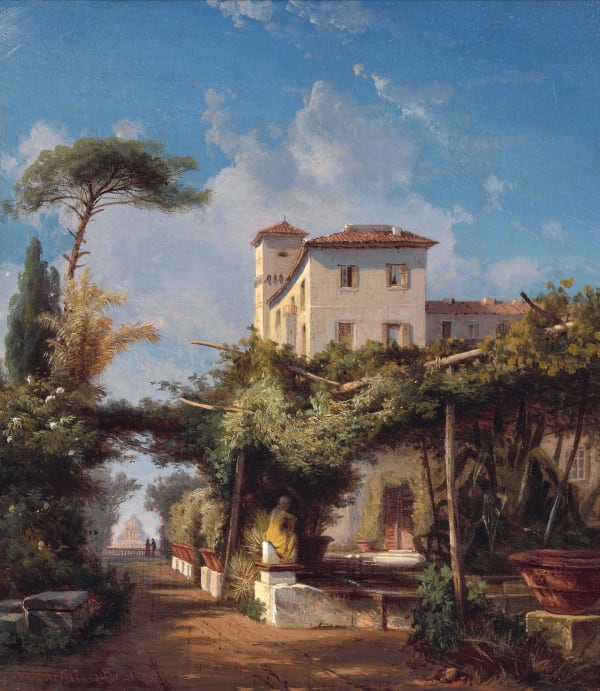 JOHANN HERMANN CARMIENCKE, View of Villa Malta with St. Peter’s Basilica in the Background, 1862
