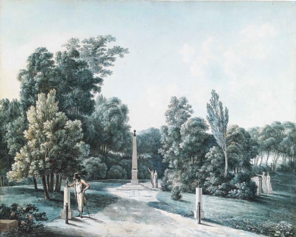 View of the solar obelisk at Villa Borghese