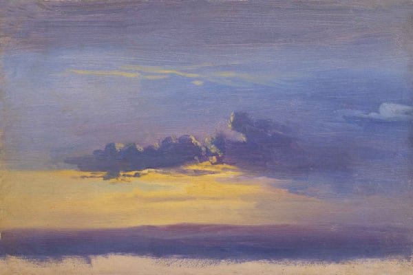 Johann Jakob FREY Effect of the Sun at Sunset oil on paper laid down on canvas