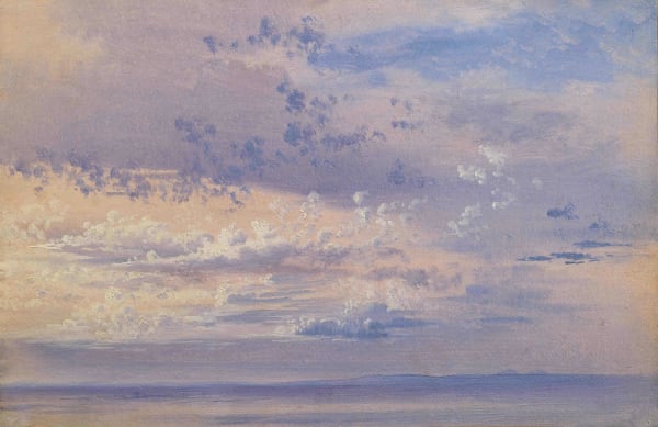 Johann Jakob FREY Dawn on the Pontine Shore oil on paper laid down on canvas