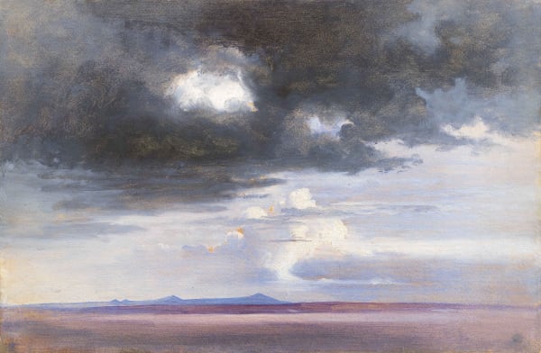 Johann Jakob FREY Thunderstorm on the Pontine Shore oil on paper laid down on canvas