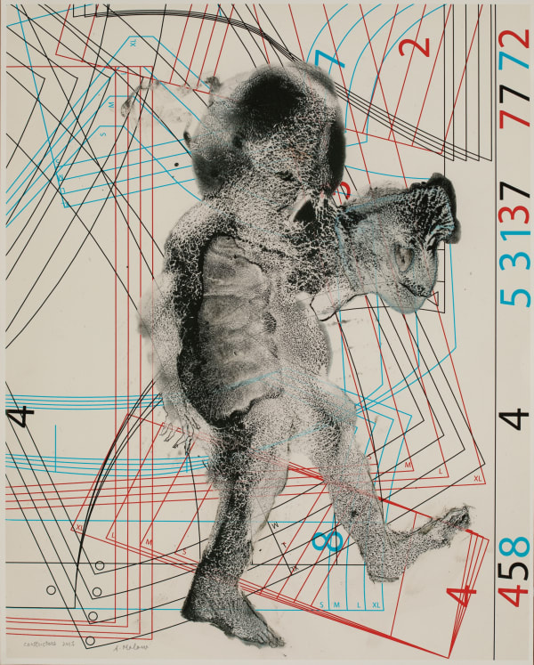 Nalini Malani Constructions Mixed media on paper 27.5 x 22 in | 70 x 56 cm 2017