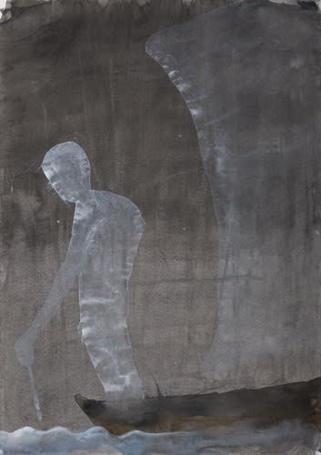 Atul Dodiya Untitled - X Watercolour on paper 16.25 x 11.5 inches 2022