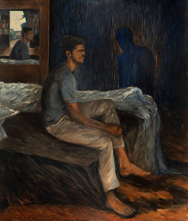 Zaam Arif The Light Refuses to Reach Me Oil on linen 77 x 66 in 2023