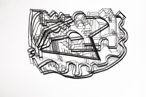 Balkrishna Doshi Overlay of Dreams - VI Metal 35.5 x 50.5 in 2022