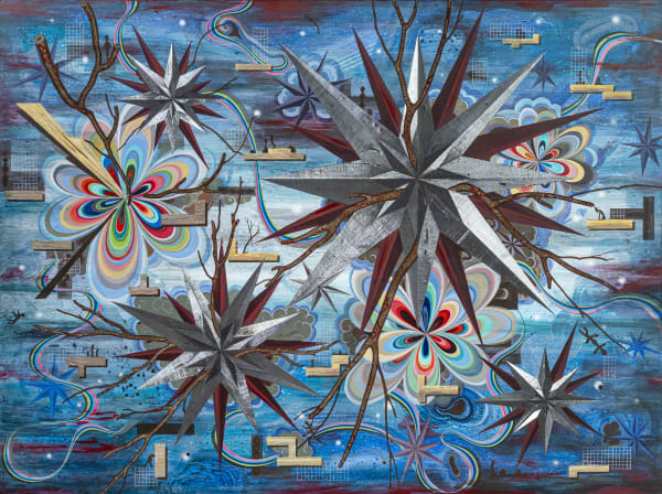 Jagannath Panda Untitled, 2024 Acrylic, fabric, glue on canvas