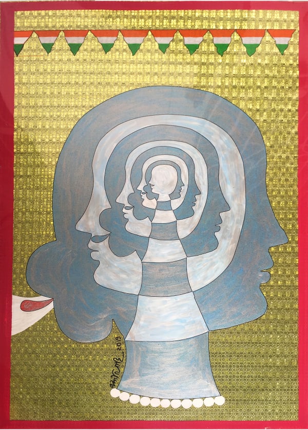 Jyoti Bhatt Yin Yang, 2019 Acrylic on plastic film