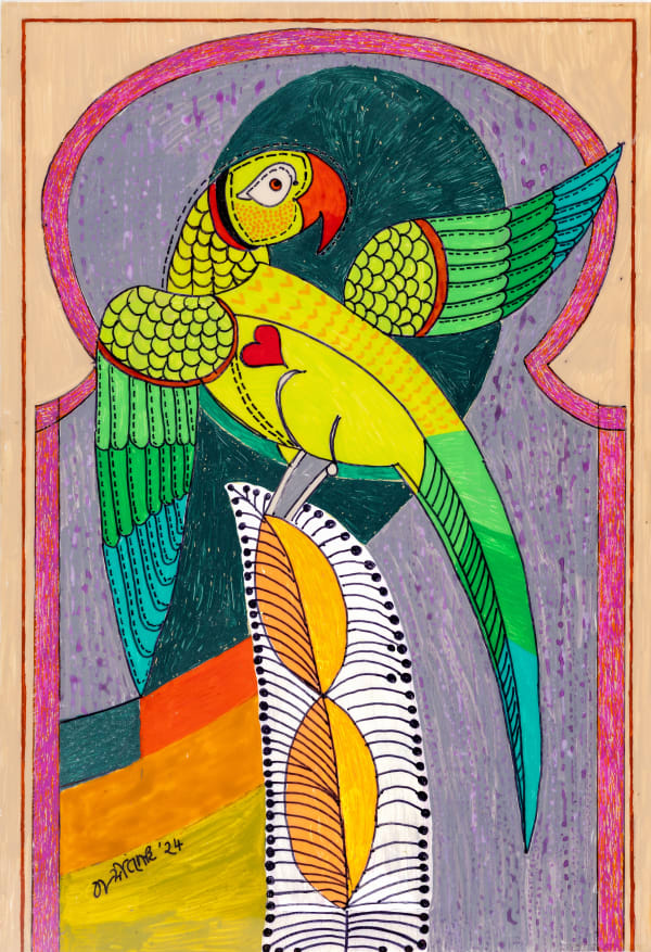 Jyoti Bhatt Pappagallo, 2024 Acrylic on plastic film