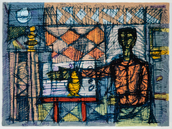 Jyoti Bhatt My Studio,2019 Acrylic on plastic film