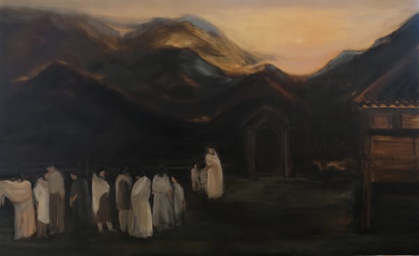 Joya Mukerjee Logue Hava Ghar at Night, 2025 Oil on linen 31 x 50 in
