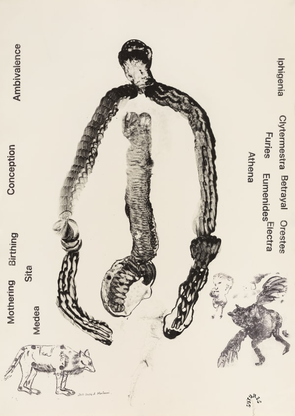 Nalini Malani Mothering Mixed media on paper