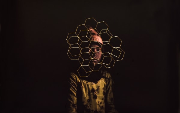 Ashfika Rahman Behula These Days Print of archival paper and golden silk thread