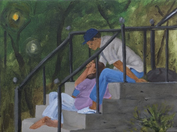 Sudhir Patwardhan Lovers Acrylic on canvas