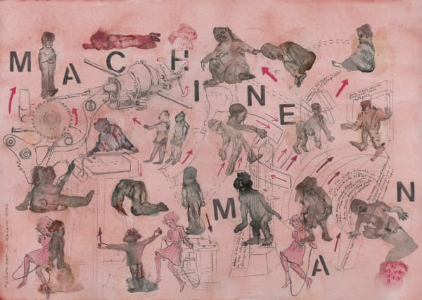 Nalini Malani Machine Man Acrylic, ink, pencil on Arches paper