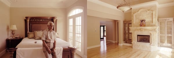 Gauri Gill Motel owner Dhansukh Dan Patel’s parents, in his new home. Nashville, Tennessee 2004, from the series The Americans Archival pigment print