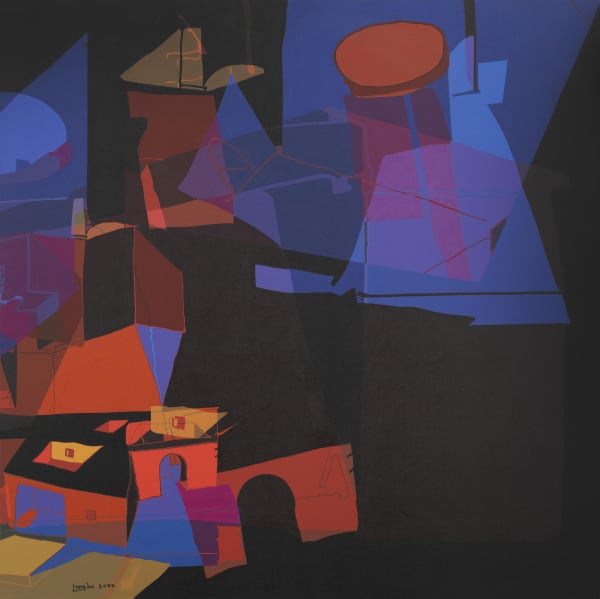 Balkrishna Doshi Celebrating Infinity - IV, 2022 Mixed media on canvas 54 x 54 in