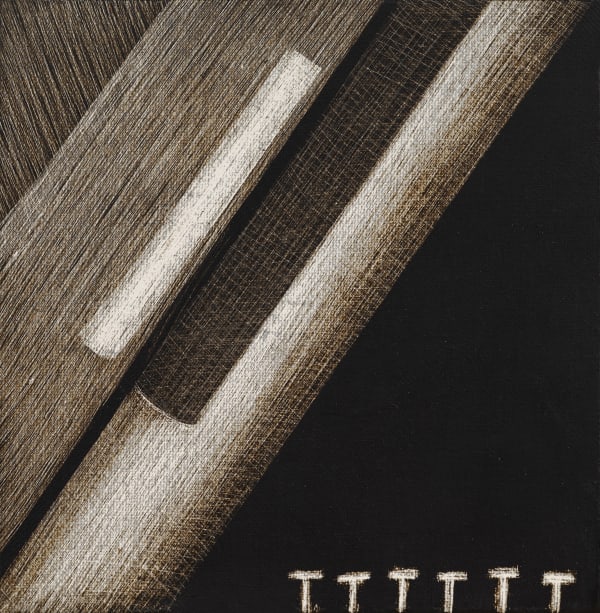 Rameshwar Broota Untitled Oil on canvas, scraped with blade 6 x 6 in 2024