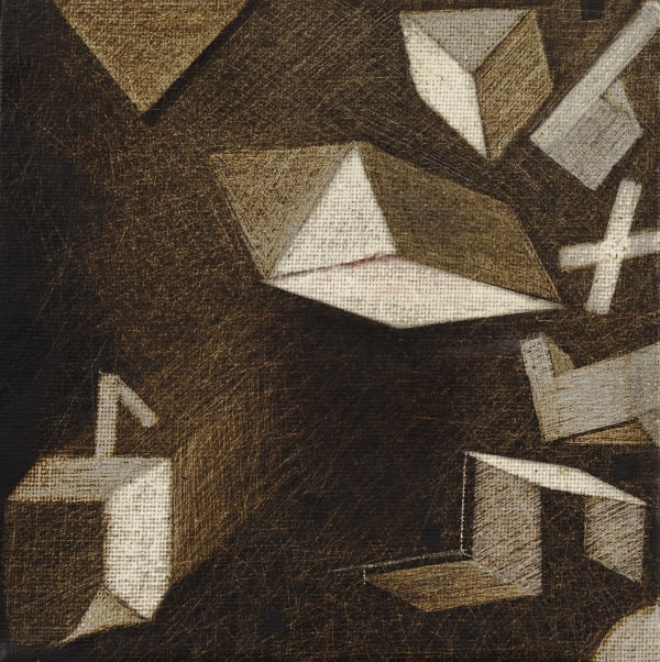 Rameshwar Broota Untitled Oil on canvas, scraped with blade 6 x 6 in 2024