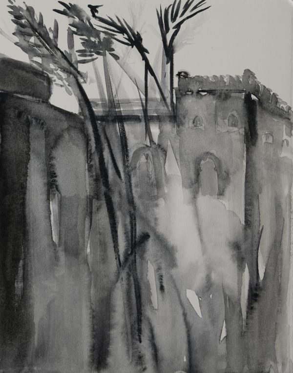 Joya Mukerjee Logue Rajo Villa Arches of the Past Watercolour on paper