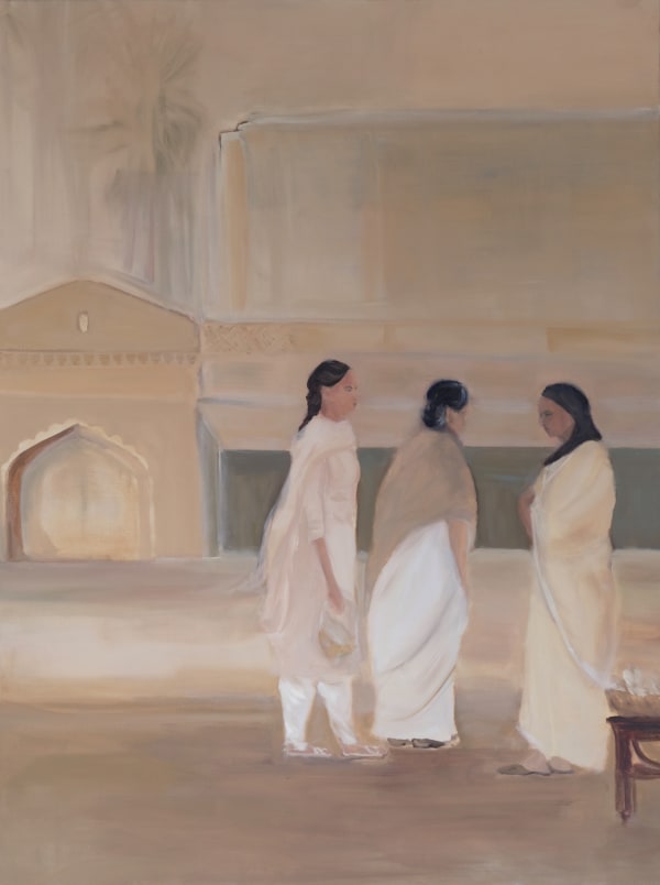 Joya Mukerjee Logue Remnants in the Bazaar Oil on linen