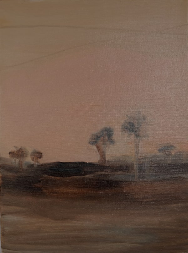 Joya Mukerjee Logue Sunset View from the Shatabdi Oil on linen