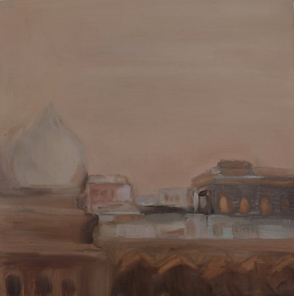 Joya Mukerjee Logue View from the Rooftop Oil on linen
