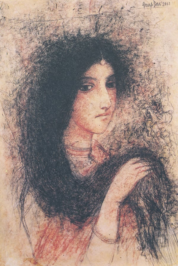 Arup Das Draupadi Mixed media 32 x 21 in