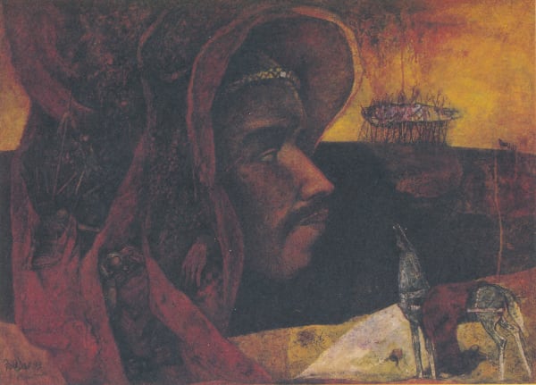 Arup Das An image of Mahabharata Mixed media 29 x 39 in