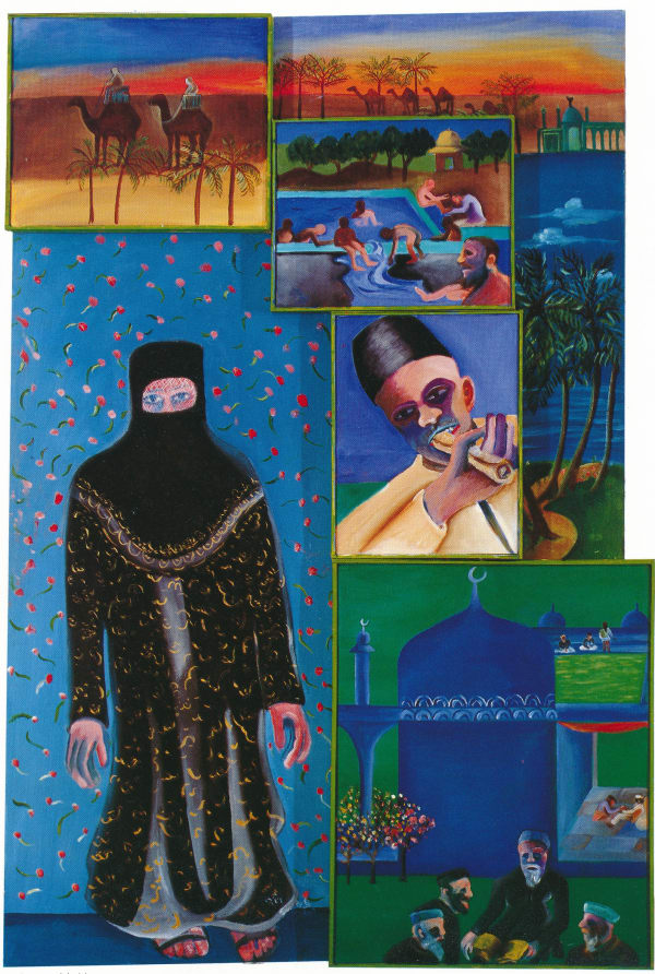 Bhupen Khakhar Muslims around the Mosque II, 2001 Oil on canvas 180 x 120 cm
