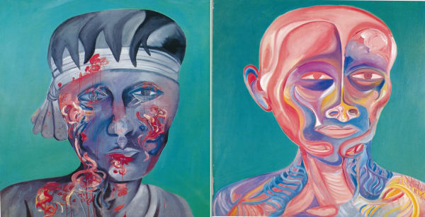 Bhupen Khakhar Beauty is skin deep only (Diptych), 1999 Oil on canvas 352 x 352 cm (each)