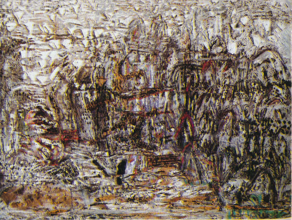 Jayashree Chakravarty Oil, acrylic and graphite on canvas 32 x 43 in 2000