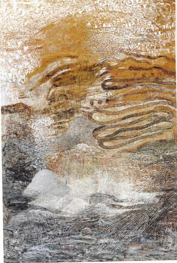Jayashree Chakravarty Oil, acrylic and graphite on canvas 108 x 72 in 2000
