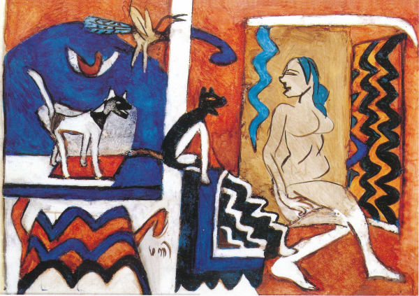 K. G. Subramanyan Ragini, 2000 Acrylic on Acrylic Sheet 11.5 x 8 in