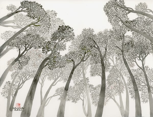 Chameli Ramachandran Untitled, 2021 Chinese ink & watercolour on paper 11 x 15 in