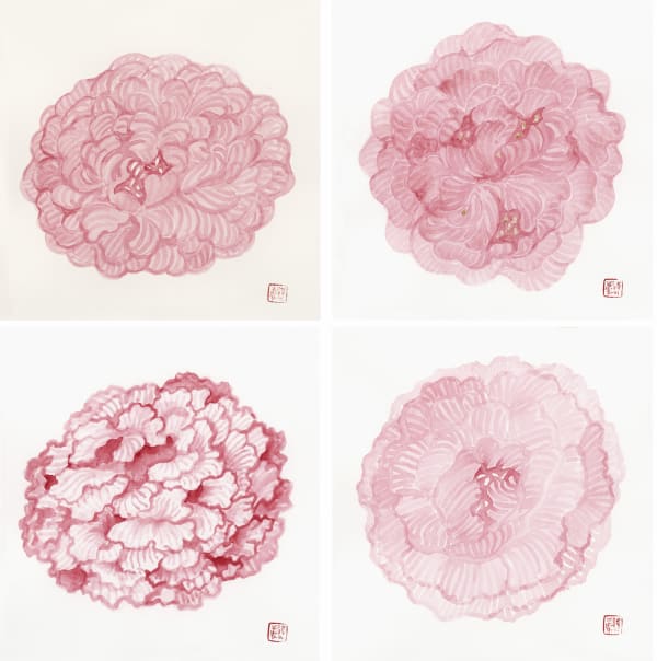 Chameli Ramachandran Untitled, 2020 Chinese ink & watercolour on paper 6 x 6 in (each)