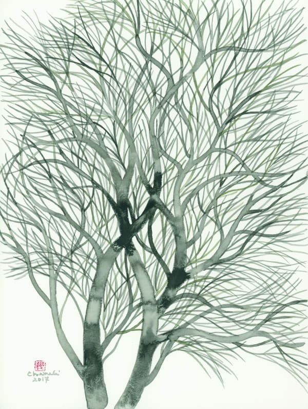 Chameli Ramachandran Untitled, 2017 Chinese ink and watercolour on paper 15" x 11"