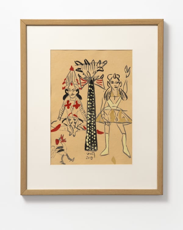 K.G. Subramanyan Untitled Gouache on handmade paper