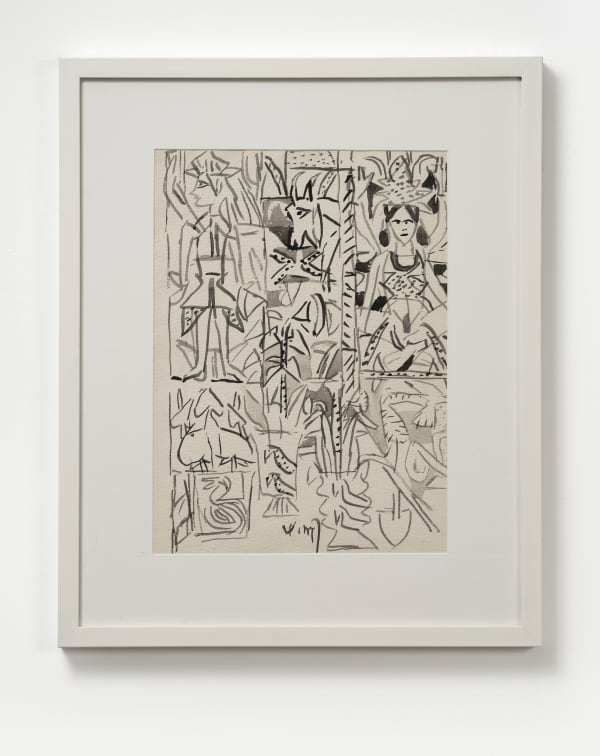 K.G. Subramanyan Untitled Gouache on handmade paper