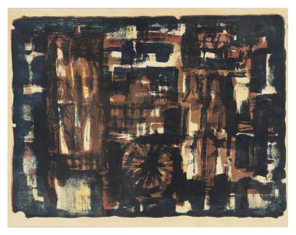 Gulammohammed SheikhTonga with Figures, 1962-1963 Lithograph