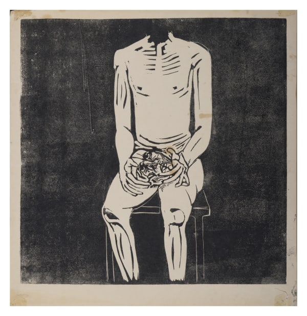 Gulammohammed SheikhMan 1, 1972 Linocut