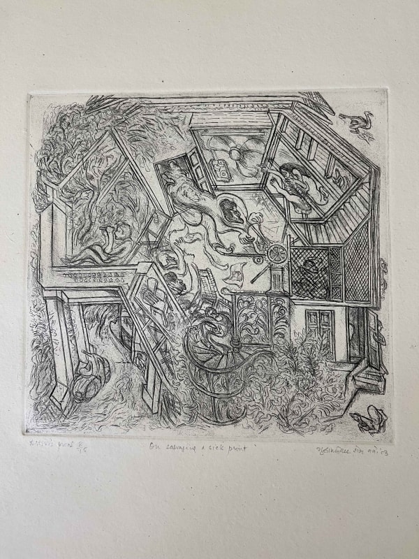 Gulammohammed SheikhOn Salvaging A Sick Print, 1985 Etching