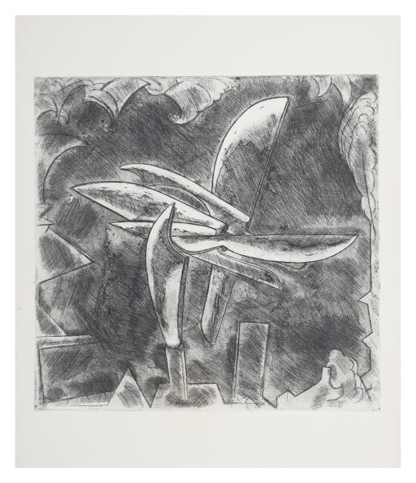 Gulammohammed SheikhStill Life with Landscape (Days of the Dagger), 1993 Etching - Aquatint, Second Version