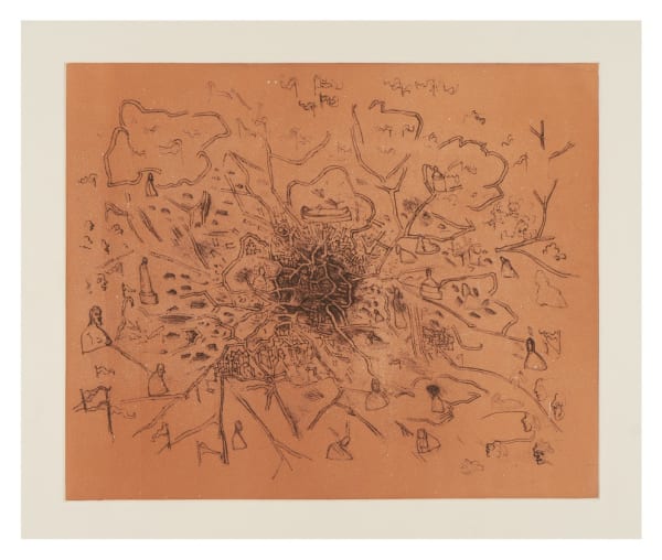 Gulammohammed SheikhCity of Statues and Ghosts Etching - Soft Ground, Second Version