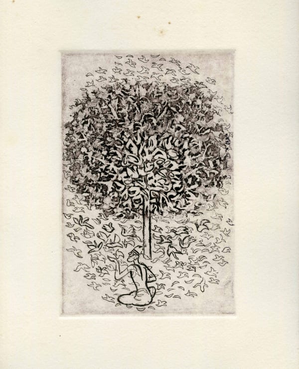 Gulammohammed SheikhKabir with a Tree of Birds, 2000 Etching - Aquatint