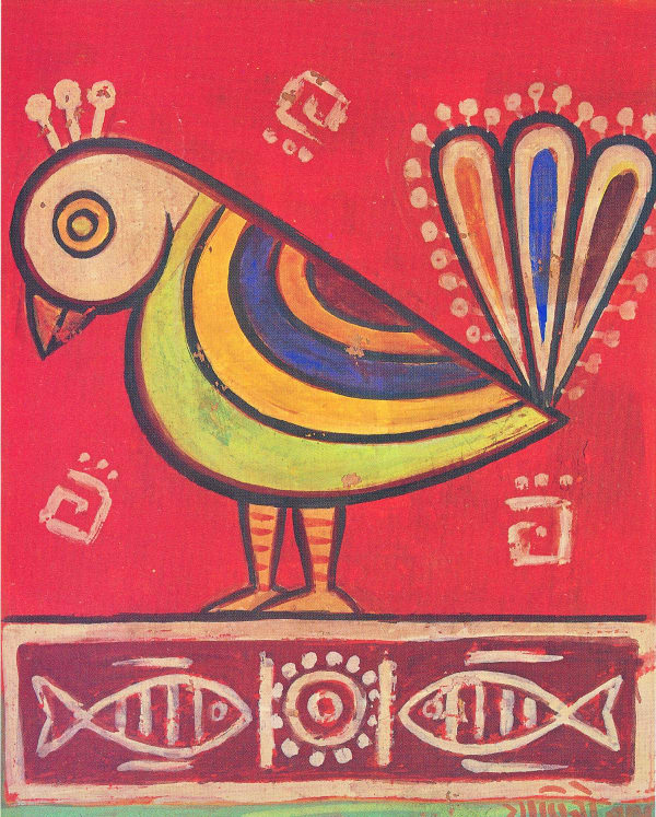 Jamini Roy Bird Watercolour on paper