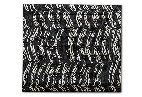 Anita Dube Small Zebra Fragments from Aamir Aziz’s poem “Sab Yaad Rakha Jayega” Plywood, MDF, velvet fabric, glue, screws and paint