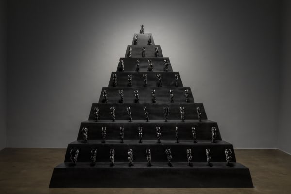 Anita Dube Clapping Hands Plastic, aluminium, velvet, paint, wood, machine parts, power supply, sensor and electrical wire