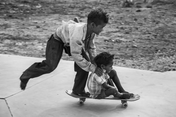 Bali Ram, 10 yrs, Brajbhan, 3 yrs, Janwaar Village, Madhya Pradesh, India (from the series Janwaar Castle) Archival pigment print 24 x 36 in